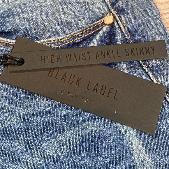 NWT Black Label C’EST TOI Destructed Two-Tone Skinny - Picture 5 of 9